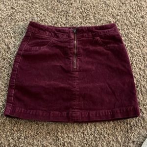 maroon corduroy skirt